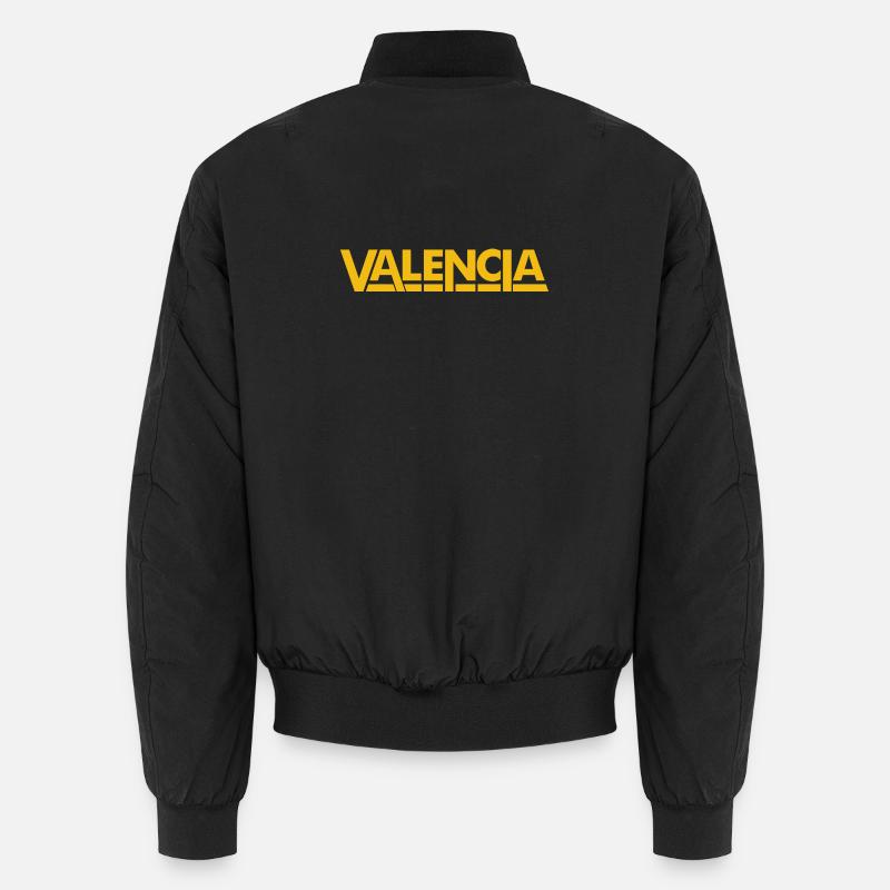 Valencia Spain Lettering Yellow - Unisex Bomber Jacket - black