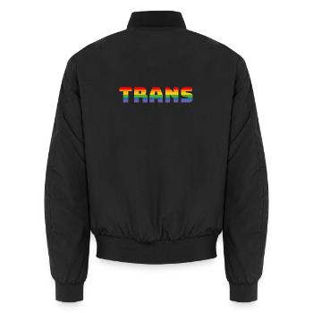 Rainbow Trans - Bomber unisexe - noir - Dos - AI Model Male 185 light (185cm)
