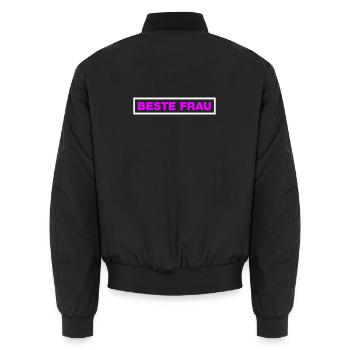 Beste Frau - Unisex Bomberjacke - Schwarz - Hinten - AI Model Male 185 light (185cm)
