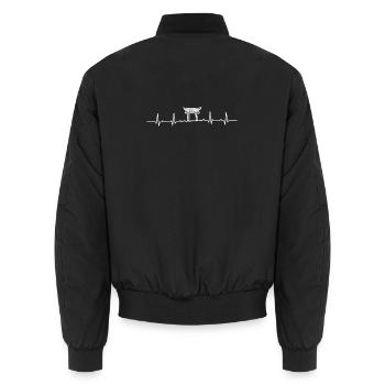 Heartbeat torii gate - Bomber unisexe - noir - Dos - AI Model Male 185 light (185cm)
