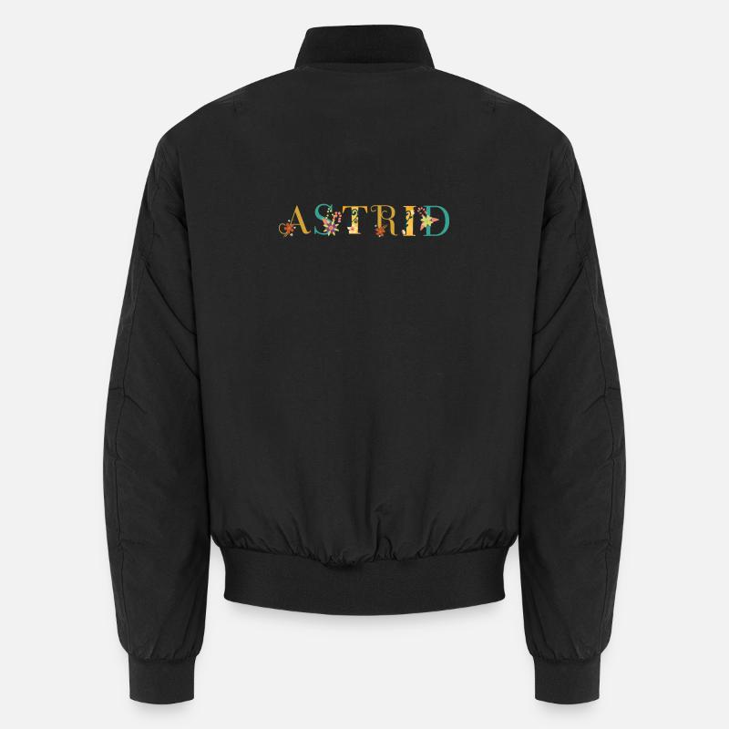 Art du nom ASTRID avec fleurs brodées Bomber unisexe