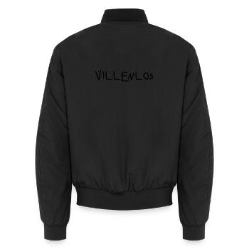 villenlos wortspiel lustiger spruch arm reich - Unisex Bomberjacke - Schwarz - Hinten - AI Model Male 185 light (185cm)