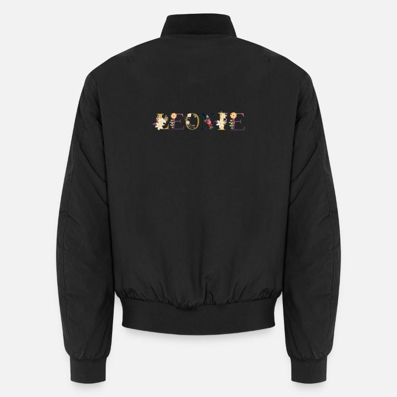 LEONIE Name mit Blumen geschmückt - Unisex Bomberjacke - Schwarz