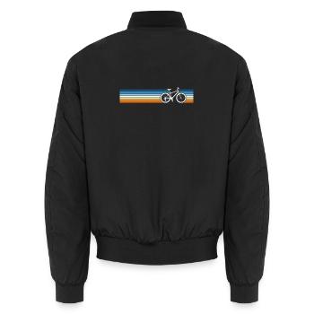 Rétro Vélo Motif Fondu - Bomber unisexe - noir - Dos - AI Model Male 185 light (185cm)