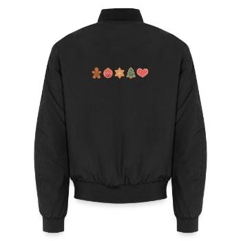 Plätzchen und Kekse zu Weihnachten - Unisex Bomberjacke - Schwarz - Hinten - AI Model Male 185 light (185cm)