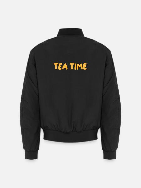 Retro Orange Tea Time - Unisex Bomber Jacket - black