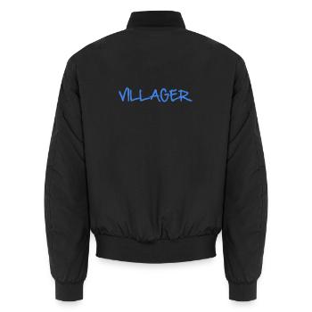 VILLAGER - Unisex Bomber Jacket - black - Back - AI Model Male 185 light (185cm)