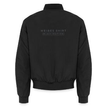 Weißes Shirt Black Edition - Unisex Bomberjacke - Schwarz - Hinten - AI Model Male 185 light (185cm)