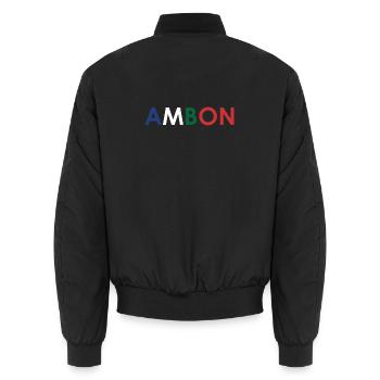 Ambon RMS - Unisex Bomber Jacket - black - Back - AI Model Male 185 light (185cm)