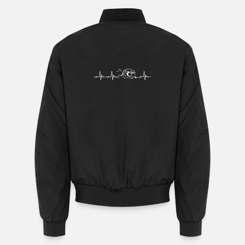 Wave Heartbeat ECG Unisex Bomber Jacket
