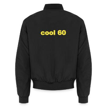 Jahre alt, cool 60 - Unisex Bomberjacke - Schwarz - Hinten - AI Model Male 185 light (185cm)