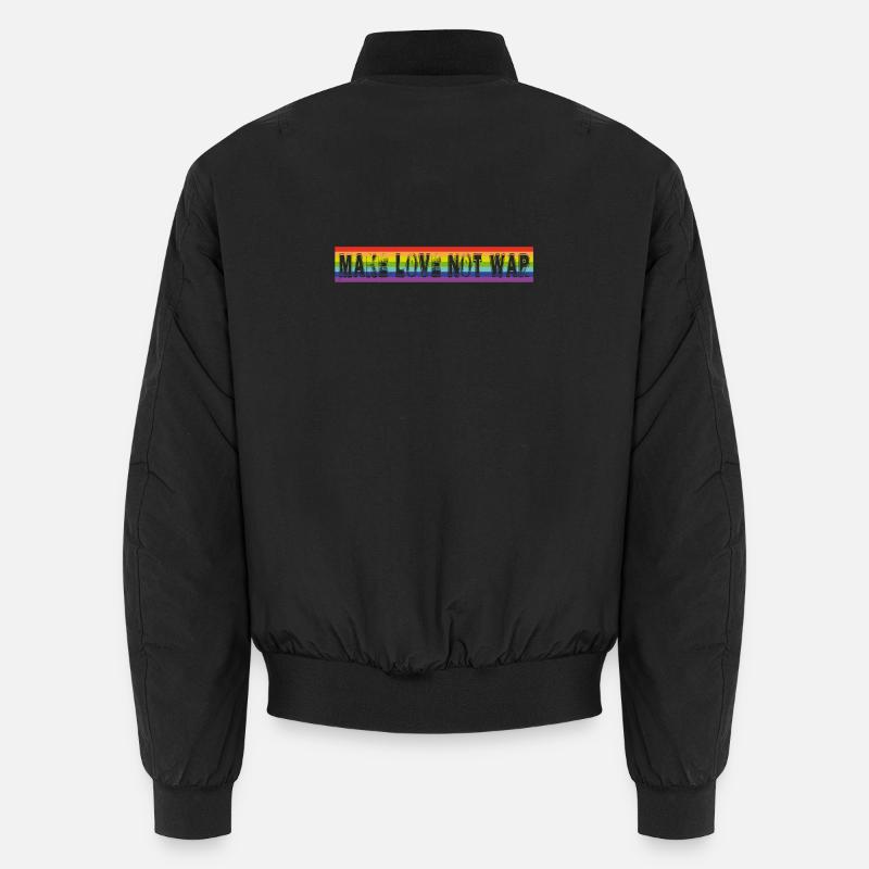 make love not war | rainbow - Unisex Bomberjacke - Schwarz