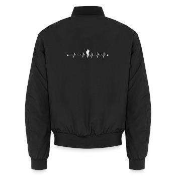 Heartbeat of daughter and father - Unisex Bomber Jacket - black - Back - AI Model Male 185 light (185cm)