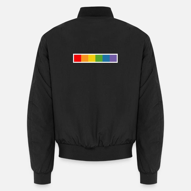 Chemise LGBT CSD arc-en-ciel blanc - Bomber unisexe - noir