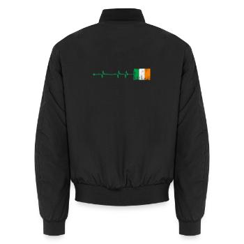 Drapeau de l’Irlande Heartbeat - Bomber unisexe - noir - Dos - AI Model Male 185 light (185cm)