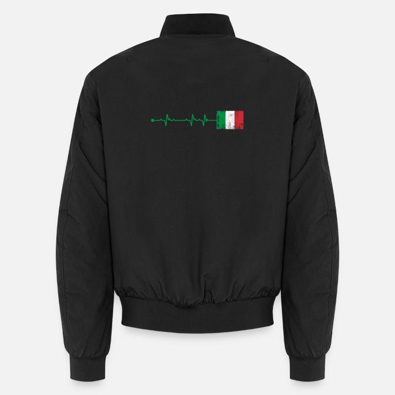 Drapeau de l’Italie Heartbeat Bomber unisexe