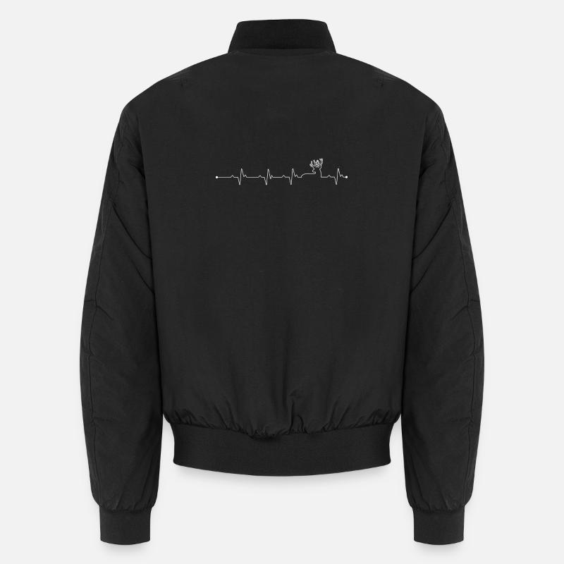 Heartbeat Deer - Unisex Bomber Jacket - black
