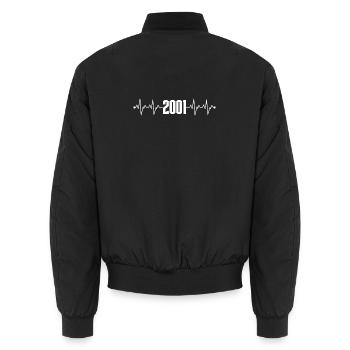 En attente de téléchargement du design - Bomber unisexe - noir - Dos - AI Model Male 185 light (185cm)