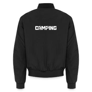 Camping Tongs Camper Vacances Aventure en plein air - Bomber unisexe - noir - Dos - AI Model Male 185 light (185cm)