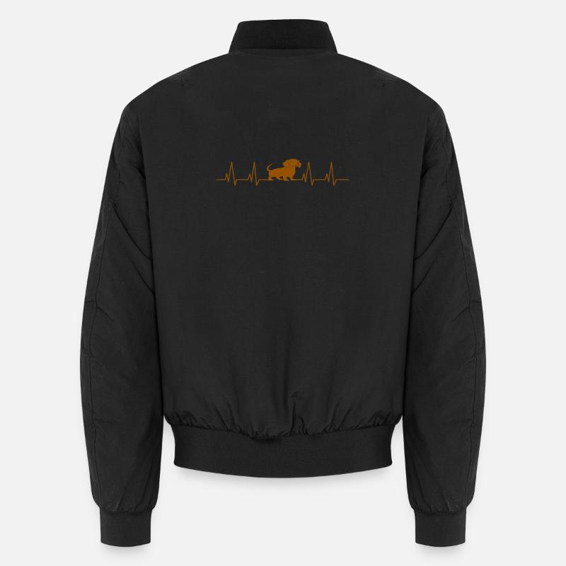 Teckel Heartbeat Dog - Bomber unisexe - noir