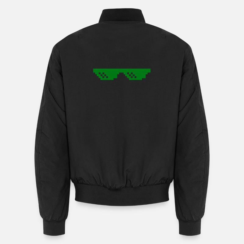 Motif de pixels verts avec blocs de contraste Bomber unisexe