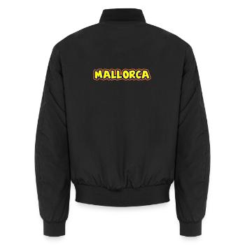 Mallorca Schriftzug - Unisex Bomberjacke - Schwarz - Hinten - AI Model Male 185 light (185cm)