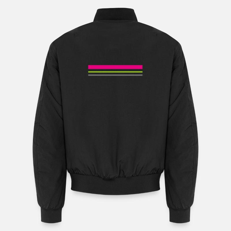 T-Shirt Striche Farben pink grün grau Geschenkidee Unisex Bomberjacke