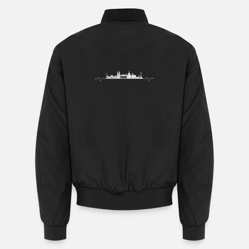 Heartbeat landmarks germany - Unisex Bomber Jacket - black