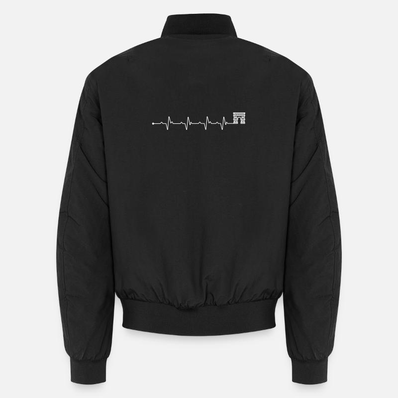 Heartbeat arc de triomphe - Unisex Bomber Jacket - black