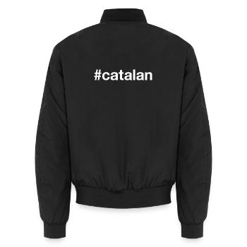 CATALAN Katalanisch Hashtag - Unisex Bomber Jacket - black - Back - AI Model Male 185 light (185cm)