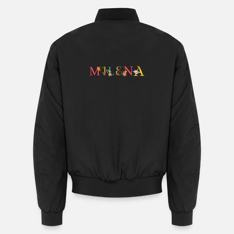 Prénom MILENA décoré de fleurs Bomber unisexe
