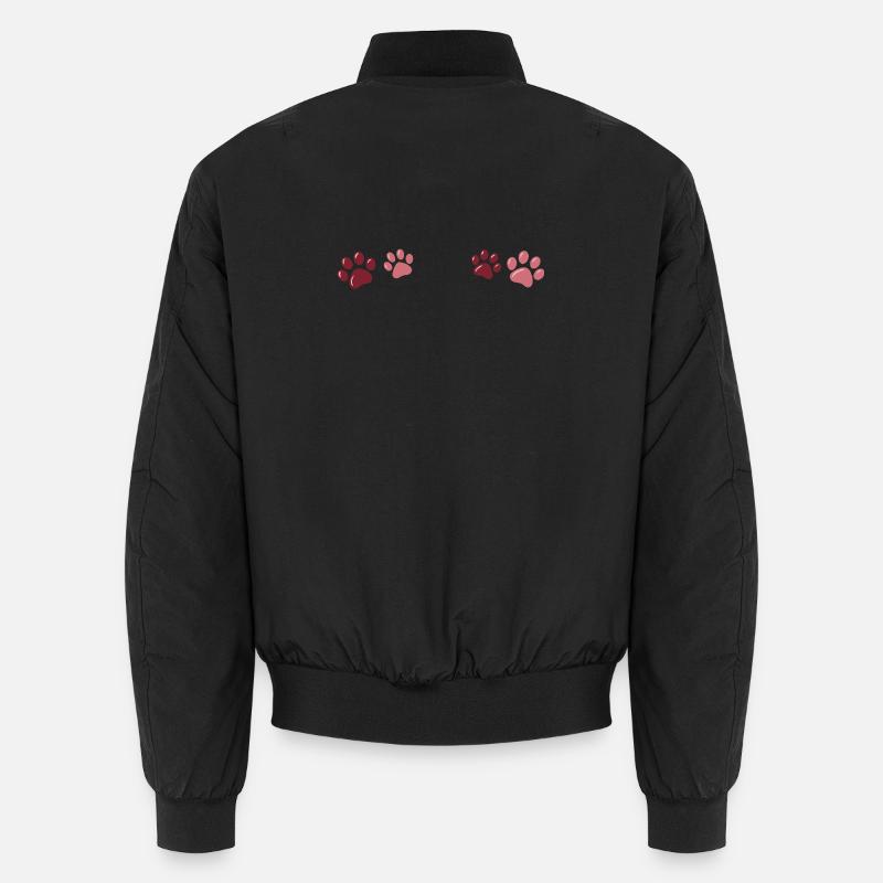 Two-tone red paw prints Unisex Bomber Jacket