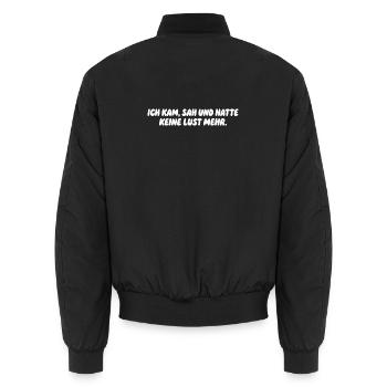Ich kam, sah und hatte keine Lust - Unisex Bomberjacke - Schwarz - Hinten - AI Model Male 185 light (185cm)