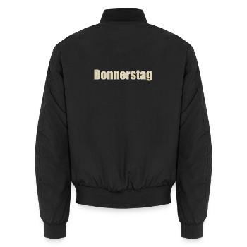 Donnerstag - Unisex Bomberjacke - Schwarz - Hinten - AI Model Male 185 light (185cm)