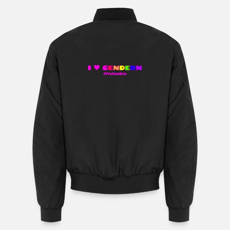 I Love Gendern Geschenkidee Pro Gendern - Unisex Bomberjacke - Schwarz