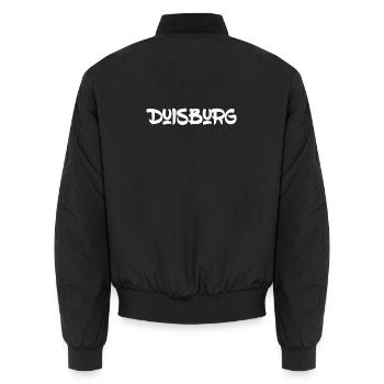 Duisburg - Ruhrpott - NRW - Rhein - Ruhr - Unisex Bomberjacke - Schwarz - Hinten - AI Model Male 185 light (185cm)