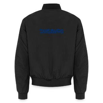 Duisburg - Ruhrpott - NRW - Rhein - Ruhr - Unisex Bomberjacke - Schwarz - Hinten - AI Model Male 185 light (185cm)