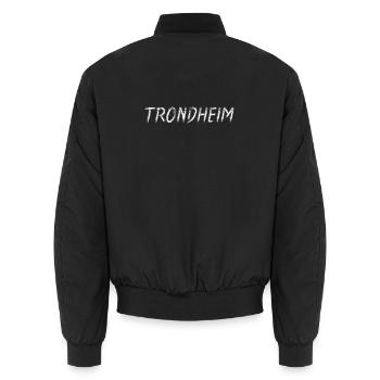 Trondheim Lettrage Pinceau - Bomber unisexe - noir - Dos - AI Model Male 185 light (185cm)