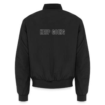 KEEP GOING Bleib Dran: Motivationsschrift - Unisex Bomberjacke - Schwarz - Hinten - AI Model Male 185 light (185cm)