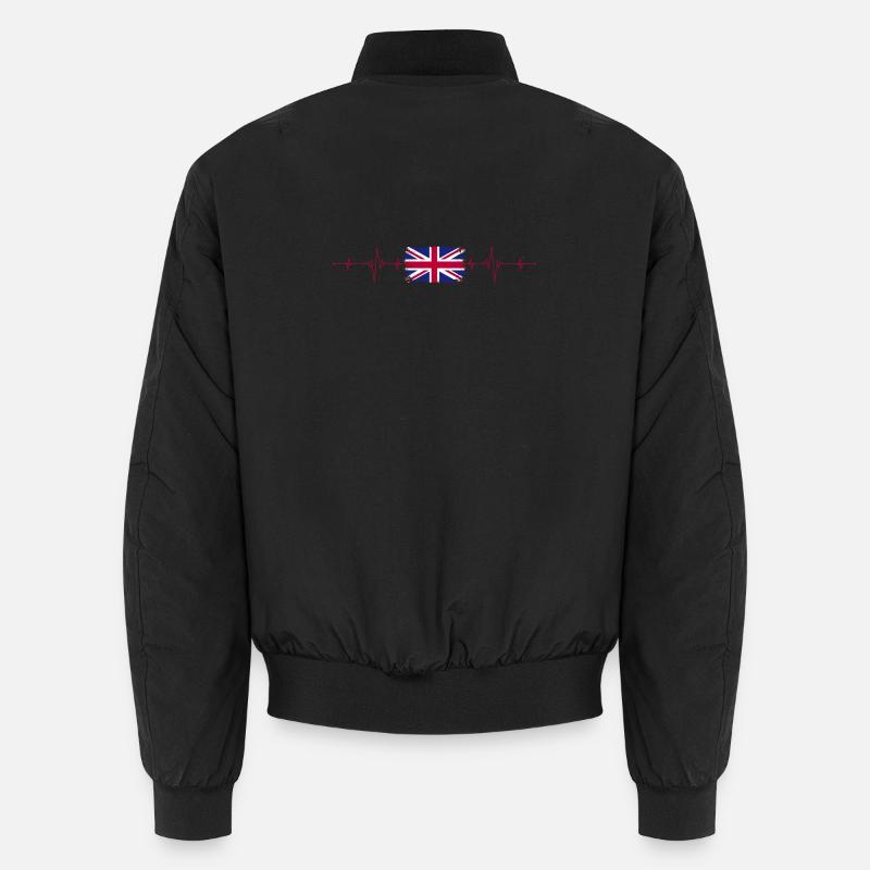 Union Jack Heartbeat Edition - Unisex Bomberjacke - Schwarz