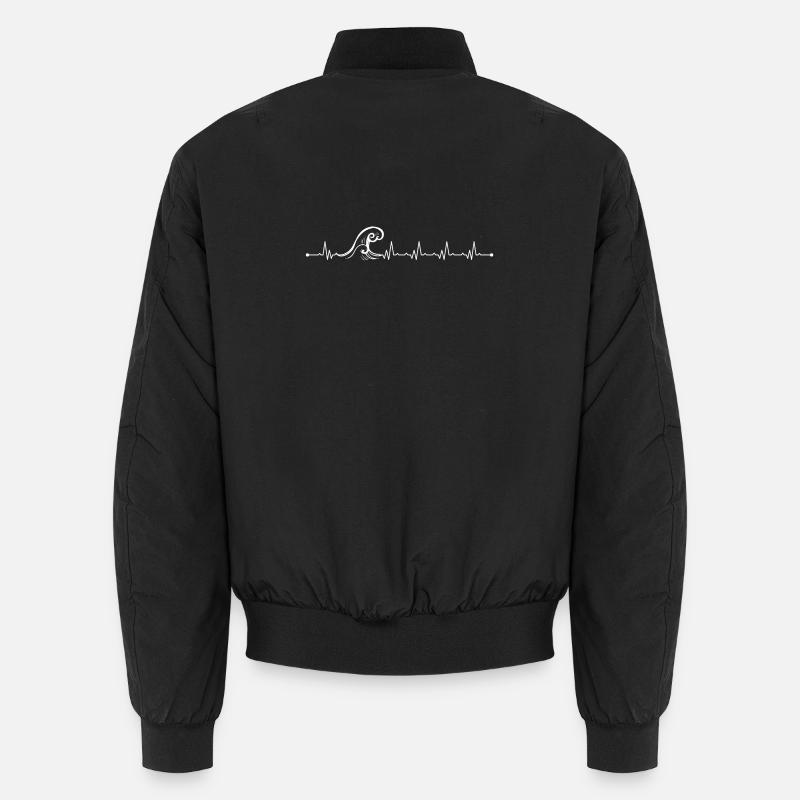 Herzschlag-Welle - Unisex Bomberjacke - Schwarz