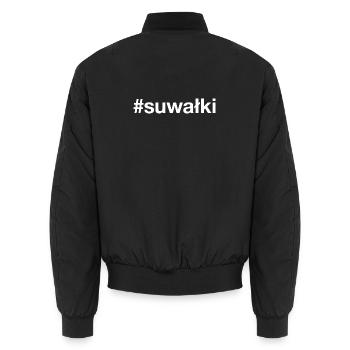 SUWALKI Poland Polska Polen - Unisex Bomberjacke - Schwarz - Hinten - AI Model Male 185 light (185cm)