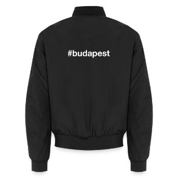 BUDAPEST Hashtag - Bomber unisexe - noir - Dos - AI Model Male 185 light (185cm)