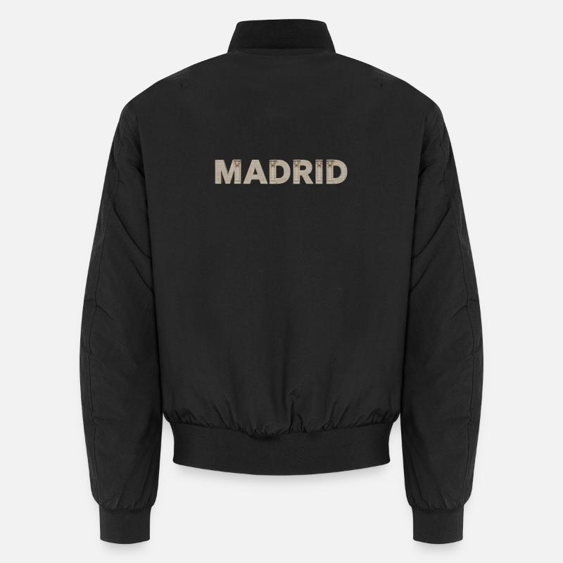 Madrid Architecture Typography - Unisex Bomber Jacket - black