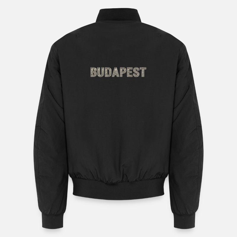 Budapest Architektur Typografie - Unisex Bomberjacke - Schwarz