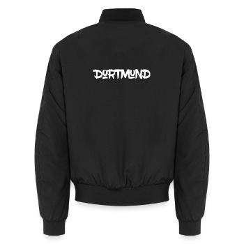 Dortmund - Ruhrpott - NRW - Zeche - Zollverein - Unisex Bomberjacke - Schwarz - Hinten - AI Model Male 185 light (185cm)