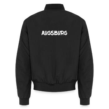 Augsburg - Bayern - Schwaben - Friedberg - Unisex Bomberjacke - Schwarz - Hinten - AI Model Male 185 light (185cm)