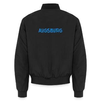 Augsburg - Bayern - Schwaben - Friedberg - Unisex Bomberjacke - Schwarz - Hinten - AI Model Male 185 light (185cm)
