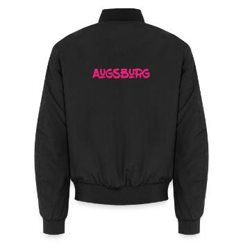 Augsburg - Bayern - Schwaben - Friedberg - Unisex Bomberjacke - Schwarz - Hinten - AI Model Male 185 light (185cm)