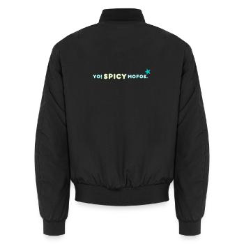 Yo! Spicy Mofos. | Retro Streetwear Statement - Unisex Bomberjacke - Schwarz - Hinten - AI Model Male 185 light (185cm)
